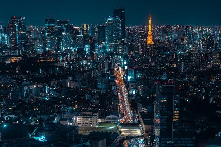 Nachtlandschaft von Tokio