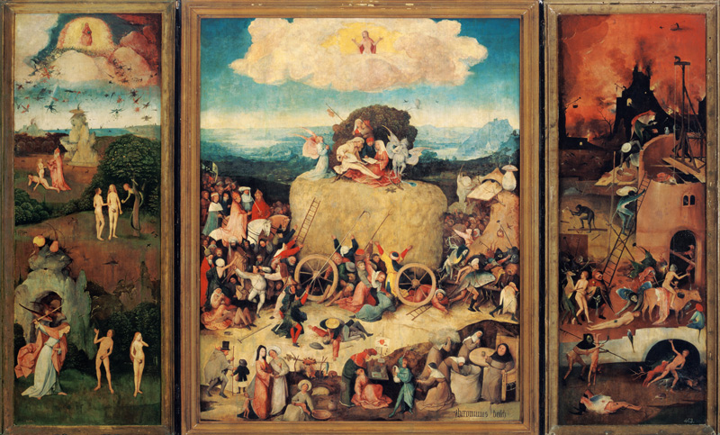 Triptychon Der Heuwagen, Totale, geöffnet. from Hieronymus Bosch