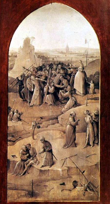 Christ on the Road to Calvary, from the Temptation of St. Anthony triptych (outside of right panel) from Hieronymus Bosch