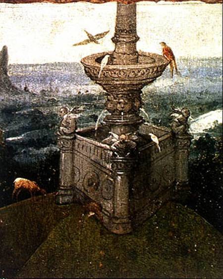 The Fountain in the Garden, detail from a panel of an altarpiece thought to be of the Last Judgement from Hieronymus Bosch
