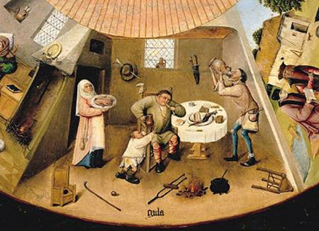 Gluttony, detail from the Table of the Seven Deadly Sins and the Four Last Things from Hieronymus Bosch
