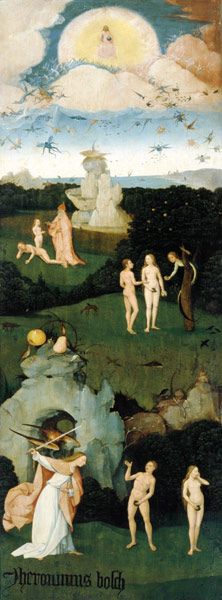 Heuwagen-Triptychon, linker Flügel - Das irdische Paradies from Hieronymus Bosch