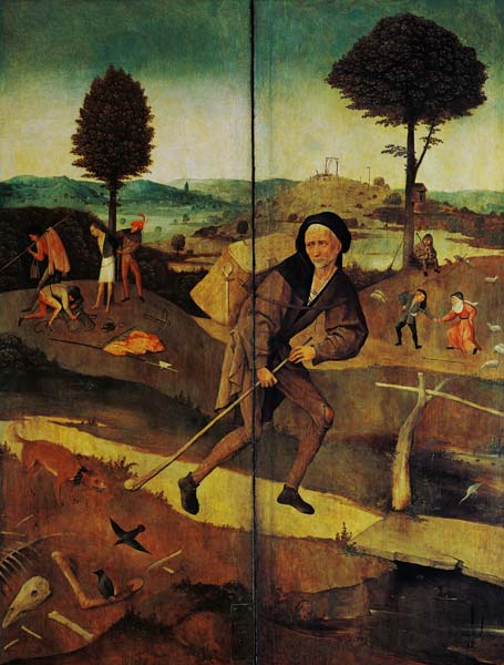 Der verlorene Sohn - Außenflügel zum Heuwagen from Hieronymus Bosch