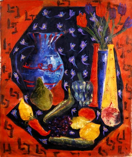 Blue and Red Jug, 2003 (oil on canvas)  from Hilary  Rosen