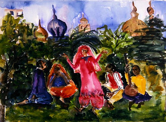 Indian Dancers, 2004 (w/c on paper)  from Hilary  Rosen