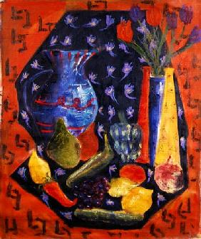 Blue and Red Jug, 2003 (oil on canvas) 