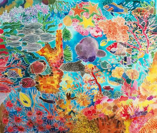 Tropical Coral, 1993 (coloured ink on silk)  from Hilary  Simon