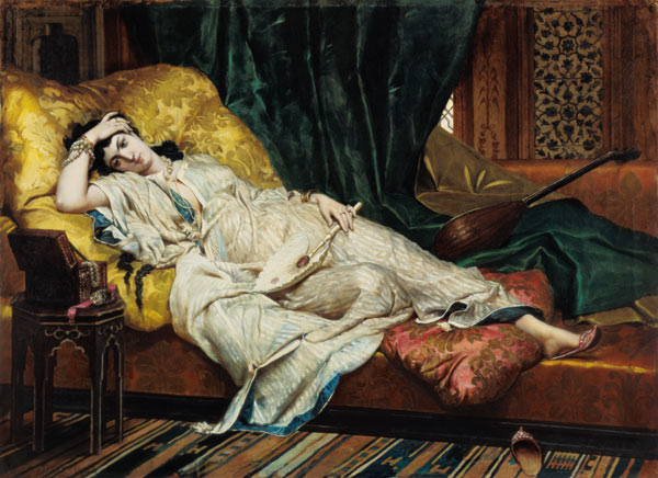 Odalisque with a lute from Hippolyte Berteaux