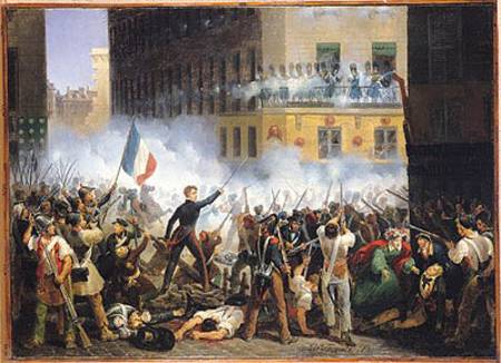 Battle in the rue de Rohan, 28th July 1830 from Hippolyte Lecomte