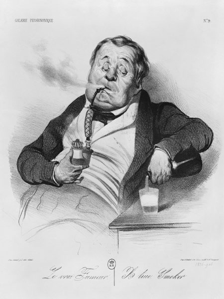 A true smoker, from the series ''Galerie physionomique'' from Honoré Daumier