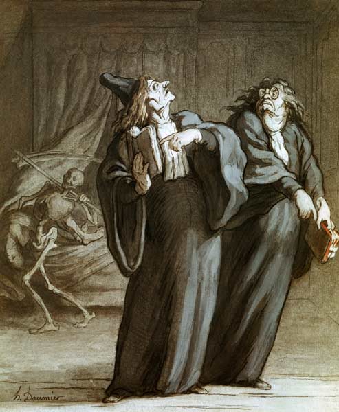 H.Daumier, Zwei Aerzte und der Tod from Honoré Daumier