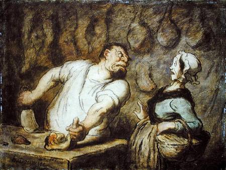 The Butcher, Montmartre Market from Honoré Daumier