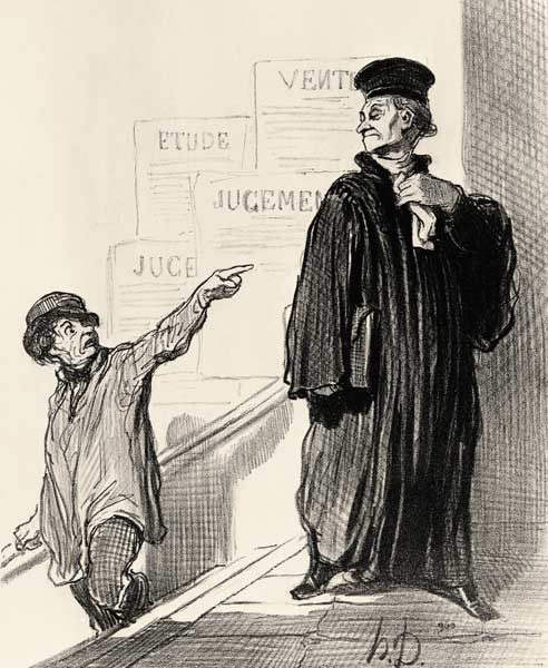 Ein wenig zufriedener Klaeger / Daumier from Honoré Daumier