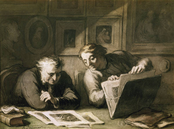 H.Daumier, Zwei Graphikliebhaber from Honoré Daumier