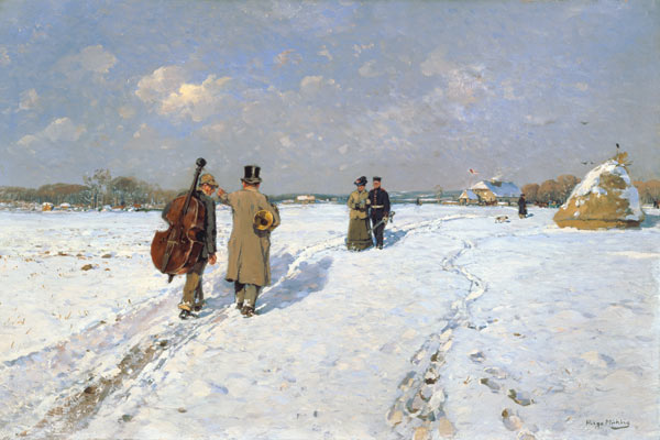 Heimkehrende Musikanten im Winter from Hugo Mühlig