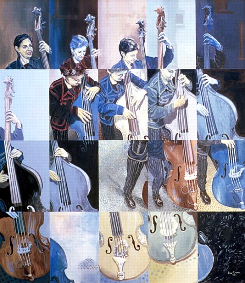 Paula Gardiner, Jazz Bassist, 1998 (oil on board)  from Huw S.  Parsons