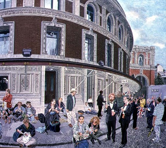 Promenaders at The Last Night, Royal Albert Hall, detail (oil on canvas)  from Huw S.  Parsons