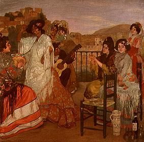 Zigeunerinnen auf einer Terrasse in Granada. from Ignazio Zuloaga