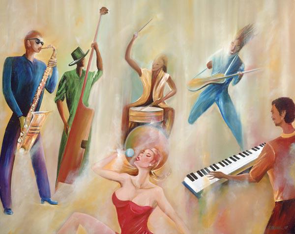 On Stage, 2008 (oil on canvas) 
