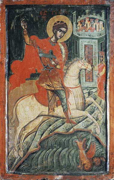 Der Drachenkampf des hl. Georg from Ikone (bulgarisch/makedonisch)