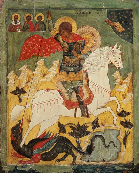 Das Drachenwunder des hl. Georg from Ikone (russisch)