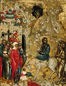 Der Einzug Jesu in Jerusalem. from Ikone (russisch)