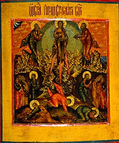 Die Verklärung Christi. from Ikone (zentralruss. Stroganow)