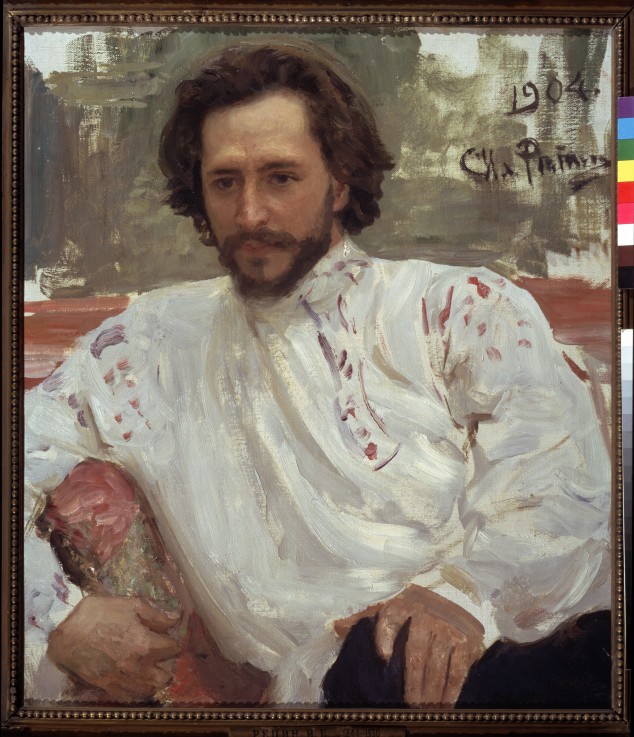 Portrait of the author Leonid Andreyev (1871-1919) from Ilja Efimowitsch Repin
