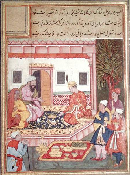 Courtiers Bringing Offerings of Fruit to a Prince from Indian School