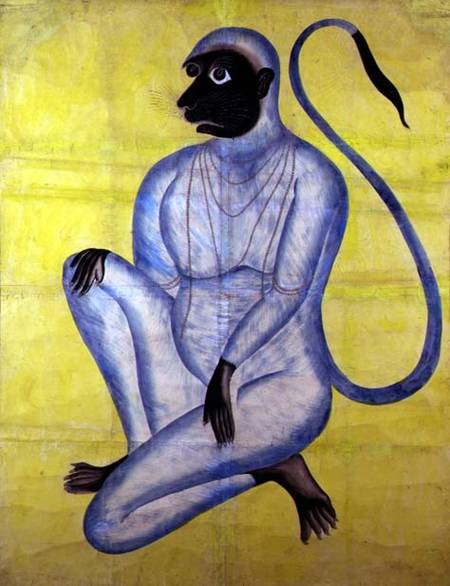 The Monkey God Hanuman, Kalighat, Calcutta from Indian School