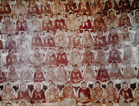 A Multitude of Seated Buddhas, from the interior of Cave 2 from Indian School