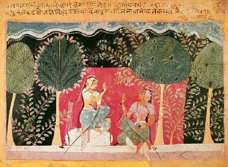Two Princes in a Garden, from the 'Gita Govinda'