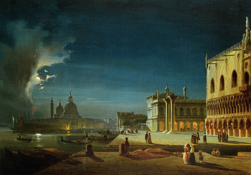Venice by Moonlight from Ippolito Caffi
