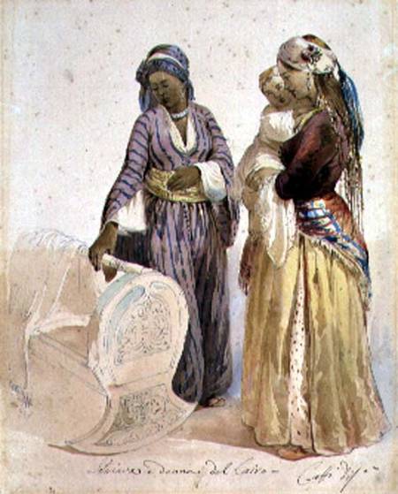 Slave and Woman from Cairo from Ippolito Caffi