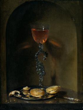 Still Life with Bread and Wine Glass