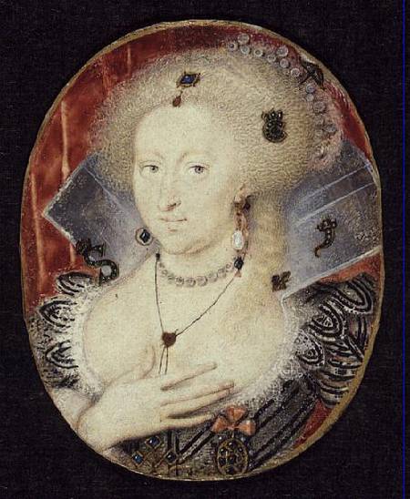 Queen Anne of Denmark, miniature from Isaac Oliver