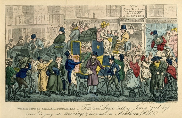 White Horse Cellar, Piccadilly (From: "36 scenes from real life") from Isaac Robert Cruikshank