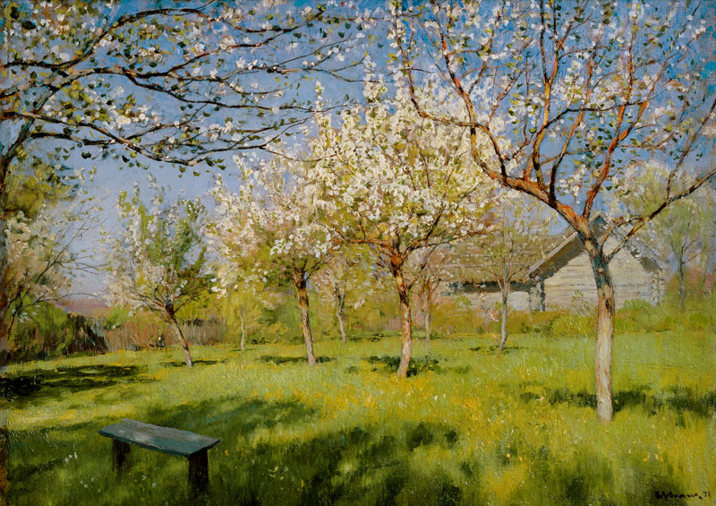 Apple trees blooming from Isaak Iljitsch Lewitan