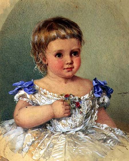 Portrait of a Child with a Posy of Wild Flowers from Isabel Oakley Naftel