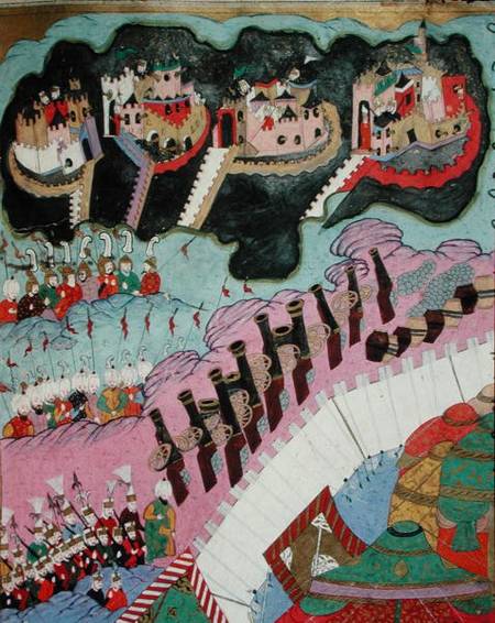 Siege of a Christian Fortress, detail of the artillery from Islamic School