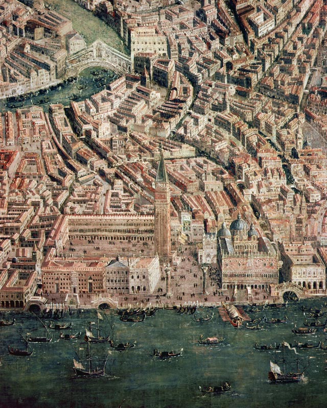 Perspective plan of Venice  (detail of 222923) from Scuola pittorica italiana