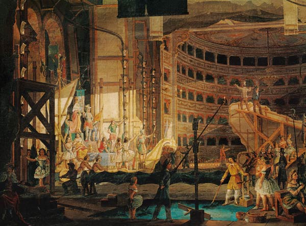 Preparing Scenery in a Theatre from Scuola pittorica italiana