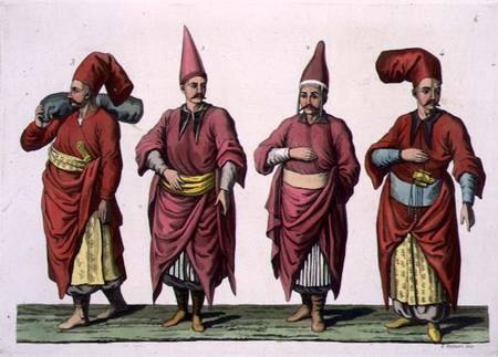 Baltadji, Kizlar-Aga etc., plate 6 from Part III, Volume I of 'The History of the Nations', engraved from Scuola pittorica italiana