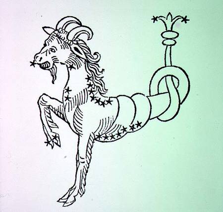 Capricorn (the Goat) an illustration from the 'Poeticon Astronomicon' by C.J. Hyginus, Venice from Scuola pittorica italiana