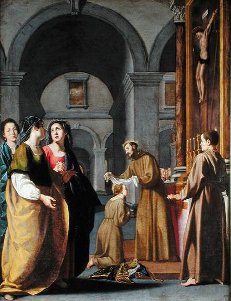 St. Clare Receiving the Veil from St. Francis of Assisi from Scuola pittorica italiana