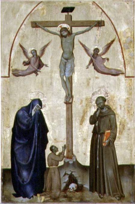Crucifixion with St. Francis of Assisi and a Donor from Scuola pittorica italiana