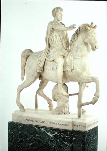 Equestrian statue of Marcus Aurelius (AD 121-180) from Scuola pittorica italiana