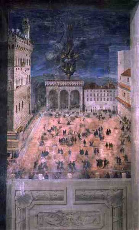 The Fireworks in Piazza della Signoria from Scuola pittorica italiana
