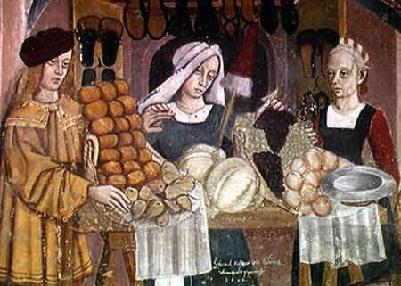 The Fruit Sellers' Stand, detail from 'The Fruit and Vegetable Market' from Scuola pittorica italiana