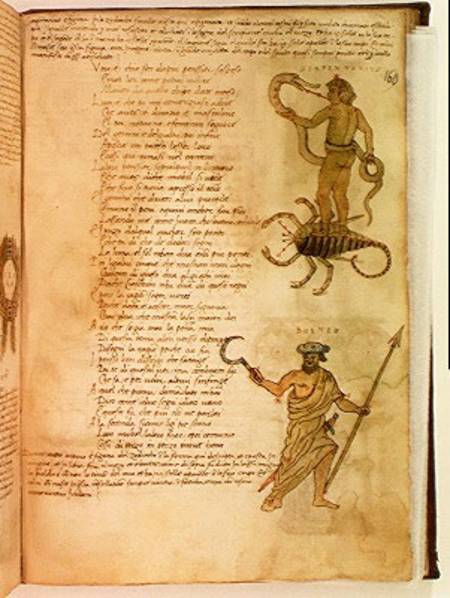 Ms Ital 483 P.4.7 f.160v Serpentarius and Bootes, from the 'Dittamondo' by Fazio degli Uberti from Scuola pittorica italiana